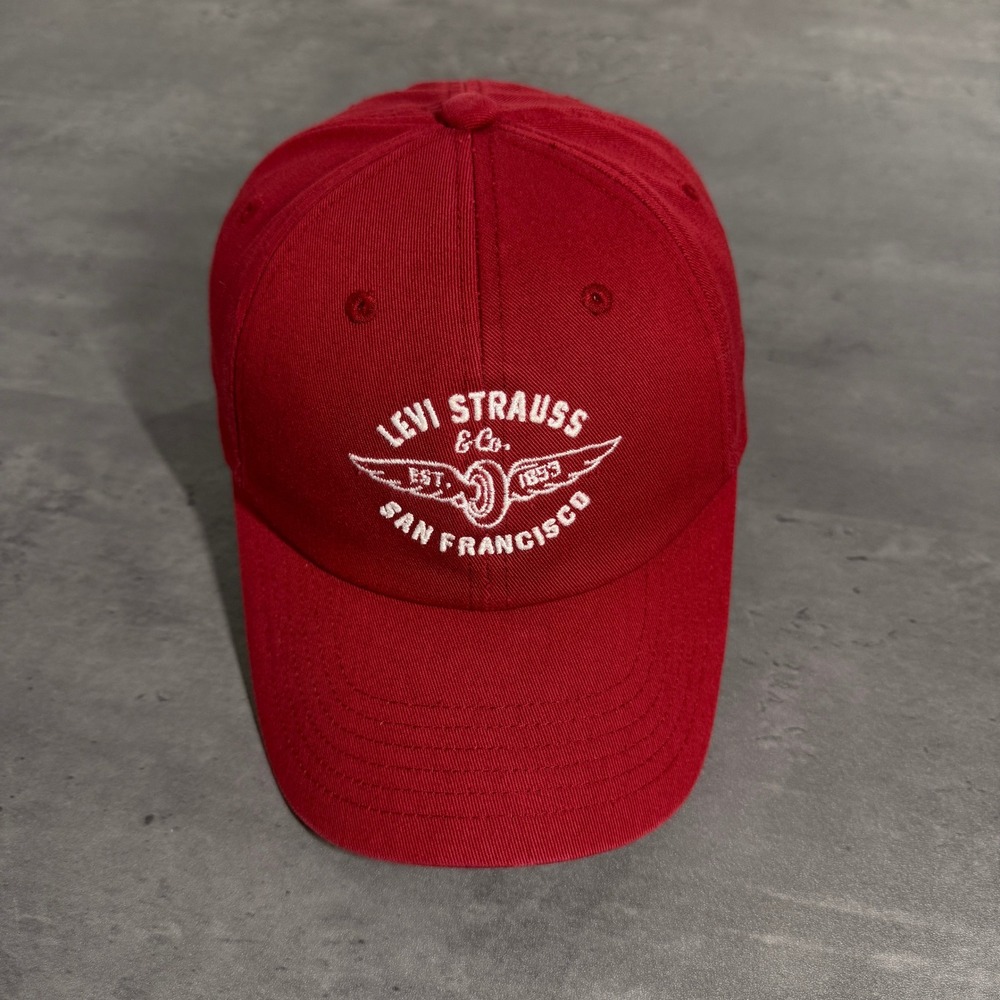 Levi's Baseball Cap Mens Redโ Wine Embroidered San Francisco Strapback Dad Hat